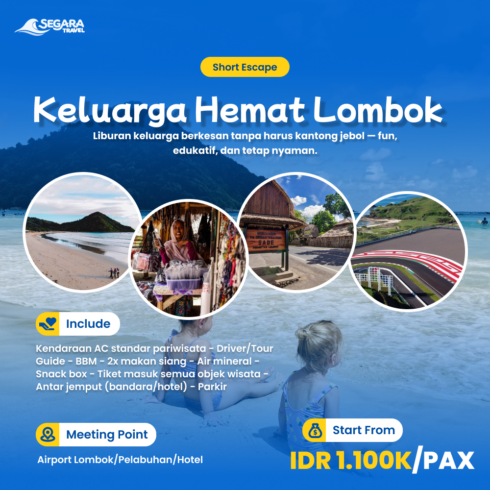 Paket wisata keluarga hemat Lombok guest house sarapan included